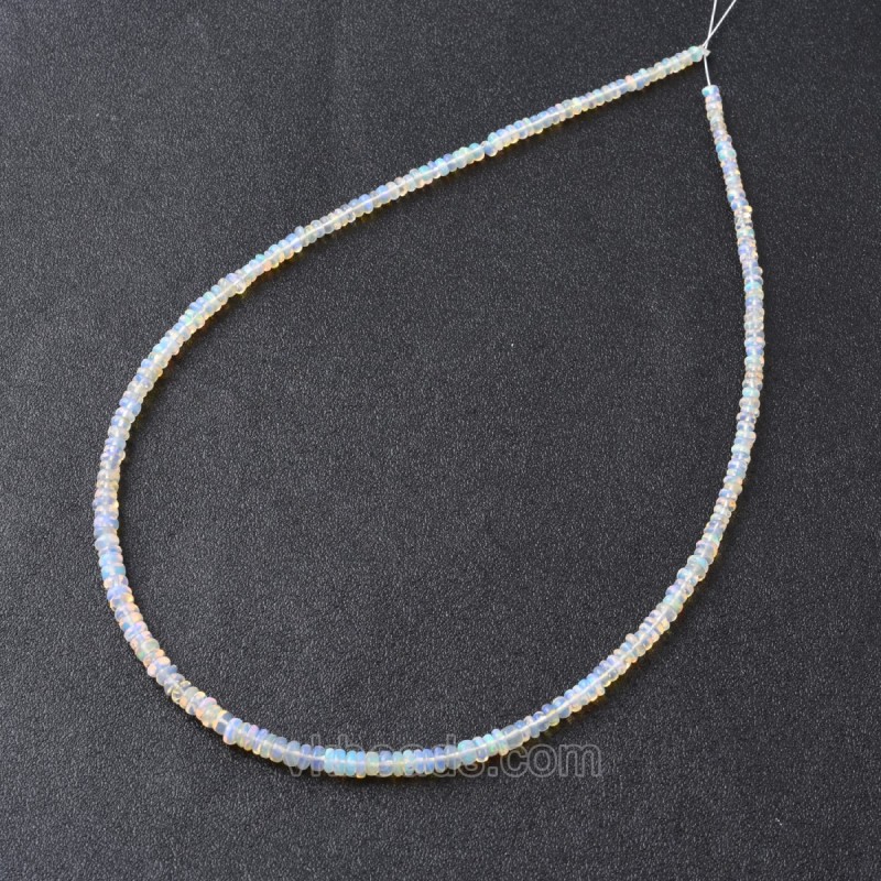 Natural Ethiopian Welo Opal Graduated Smooth Rondelle Beads Strands, Approx 2x3-2x4mm, 38cm/strand