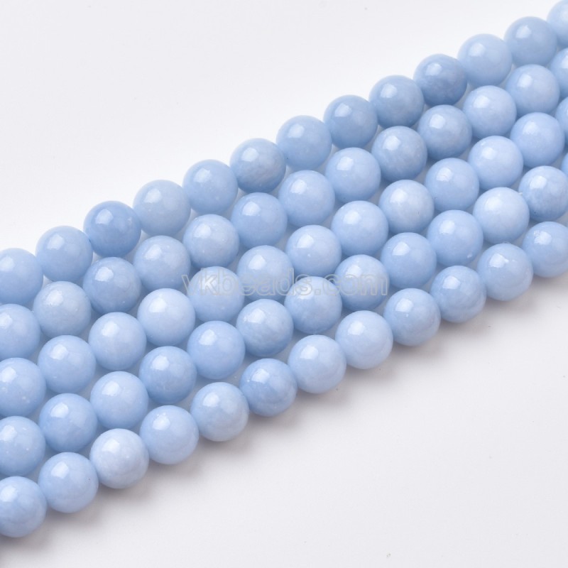 Angelite Smooth Round Beads Strands, Approx 4-10mm, 38cm/strand