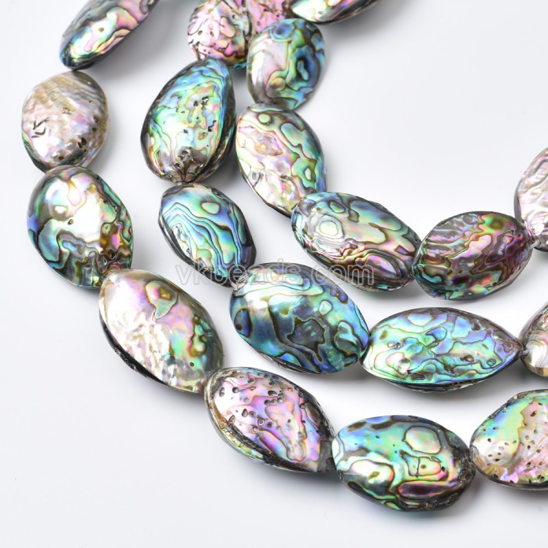 Abalone Small Beads Strands, Approx 18x28mm, 38cm/strand