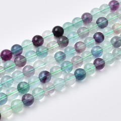A Grade Multicolor Fluorite Smooth Round Beads Strands, Approx 4-14mm, 38cm/strand