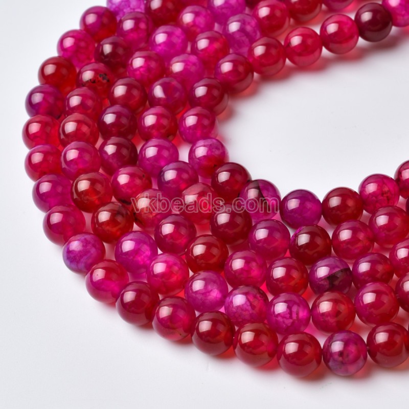Fuchsia Agate Smooth Round Beads Strands, Approx8mm, Approx 38cm/strand