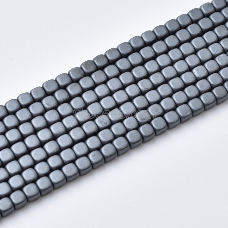 Black Hematite Matte Rounded Cube Beads Strands, Approx 2x2-8x8mm, 38cm/strand