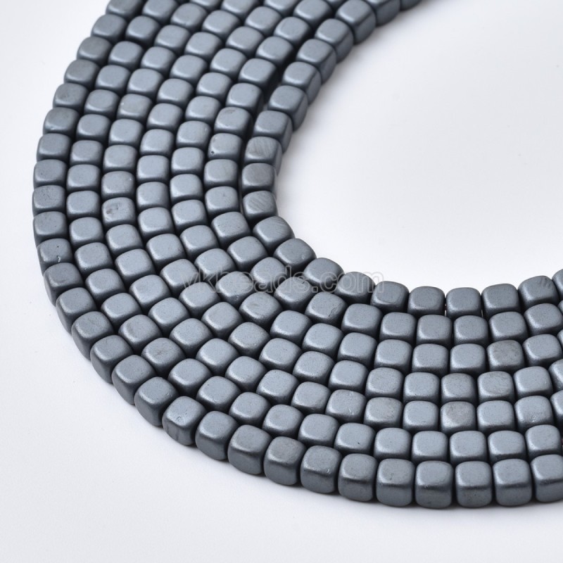 Black Hematite Matte Rounded Cube Beads Strands, Approx 2x2-8x8mm, 38cm/strand