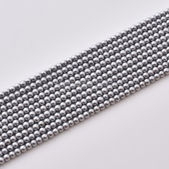 Silver Color Plated Hematite Smooth Round Beads Strands, Approx 2-20mm, 38cm/strand