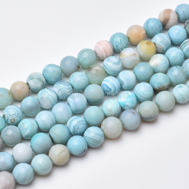 Blue Turquoise Color Agate Smooth Round Beads Strands, Approx 6-12mm, Approx 38cm/strand
