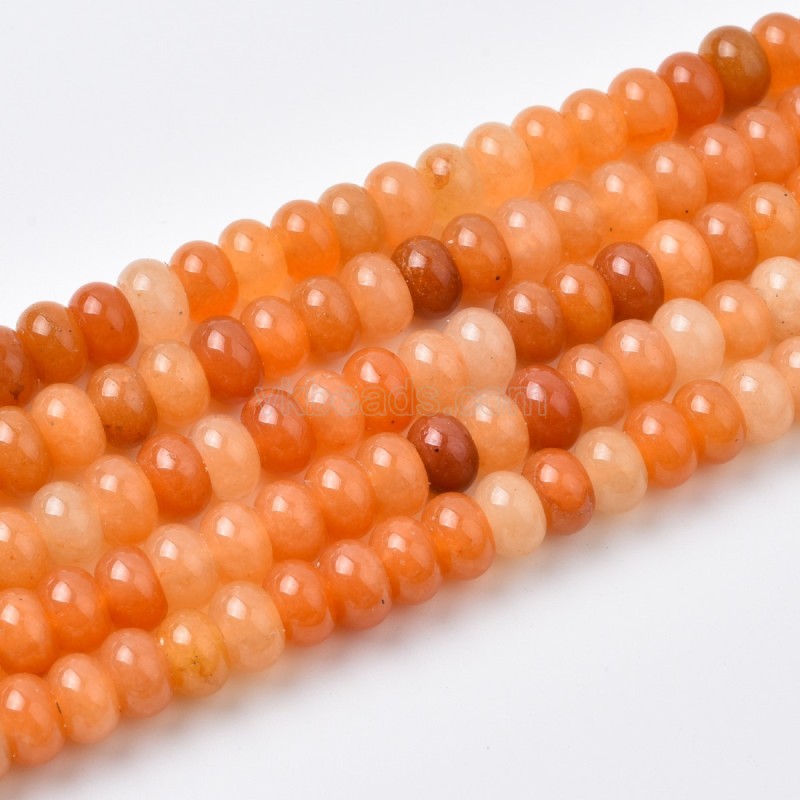 Red Aventurine Smooth Rondelle Beads Strands, Approx 2x4-5x8mm, 38cm/strand