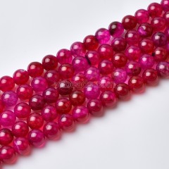 Fuchsia Agate Smooth Round Beads Strands, Approx8mm, Approx 38cm/strand