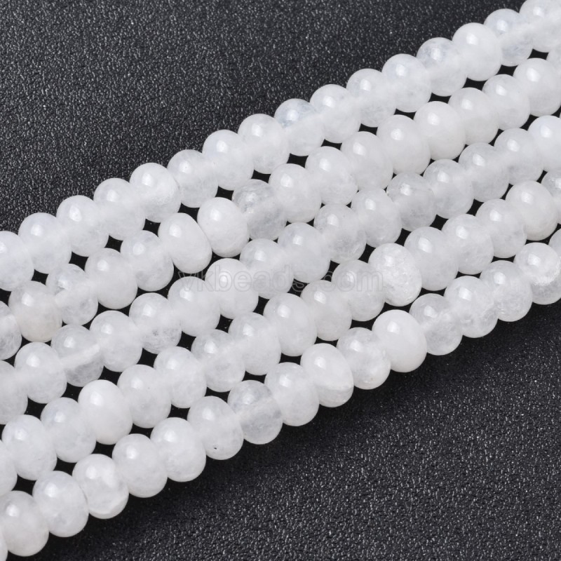 White Jade Smooth Rondelle Beads Strands, Approx 2x4-5x8mm, 38cm/strand