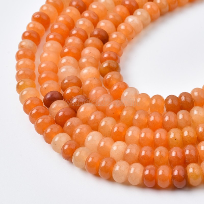 Red Aventurine Smooth Rondelle Beads Strands, Approx 2x4-5x8mm, 38cm/strand