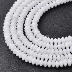 White Jade Smooth Saucer Beads Strands, Approx 3x6mm, 38cm/strand