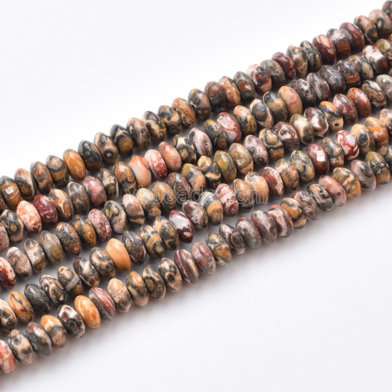 Red Leopardskin Jasper Smooth Saucer Beads Strands, Approx 3x6mm, 38cm/strand