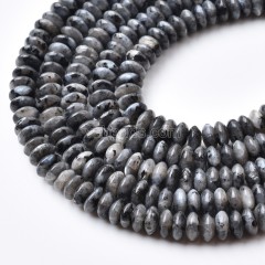 Larvikite Smooth Saucer Beads Strands, Approx 3x6mm, 38cm/strand