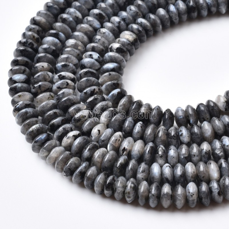 Larvikite Smooth Saucer Beads Strands, Approx 3x6mm, 38cm/strand
