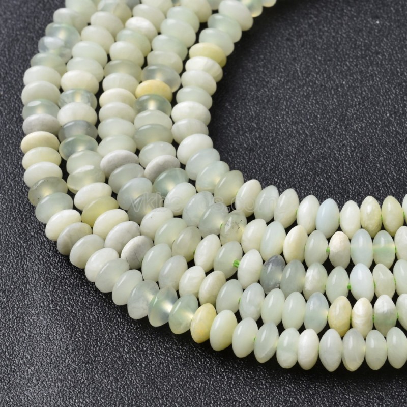 New Jade Smooth Saucer Beads Strands, Approx 3x6mm, 38cm/strand