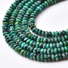 Faux African Turquoise Smooth Saucer Beads Strands, Approx 3x6mm, 38cm/strand