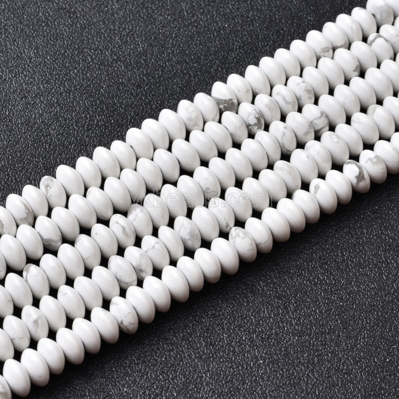 Howlite Smooth Saucer Beads Strands, Approx 3x6mm, 38cm/strand