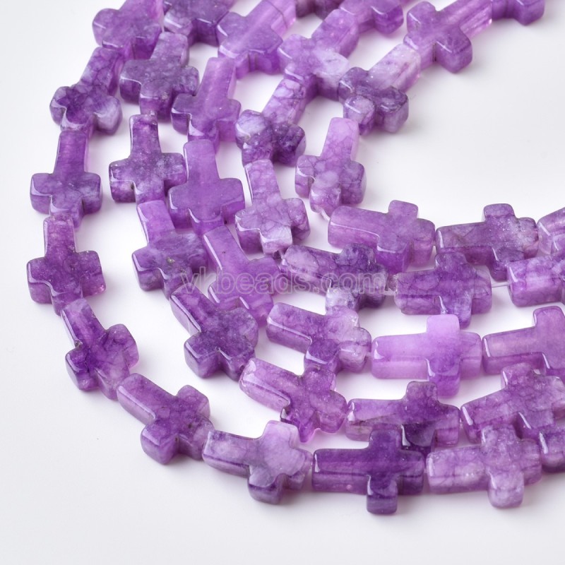 Amethyst Vertically Drilled Flat Cross Beads Strands, Approx 10x14mm, 38cm/strand
