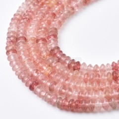 Red Strawberry Quartz Smooth Saucer Beads Strands, Approx 3x6mm, 38cm/strand