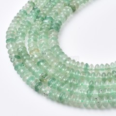 Green Strawberry Quartz Smooth Saucer Beads Strands, Approx 3x6mm, 38cm/strand