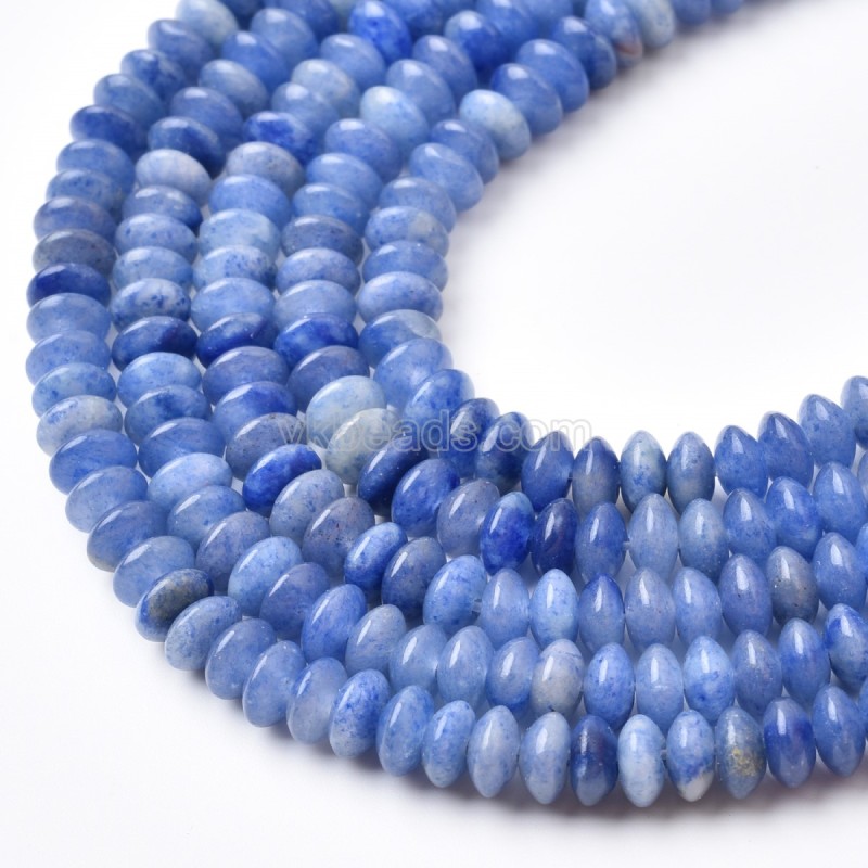 Blue Aventurine Smooth Saucer Beads Strands, Approx 3x6mm, 38cm/strand