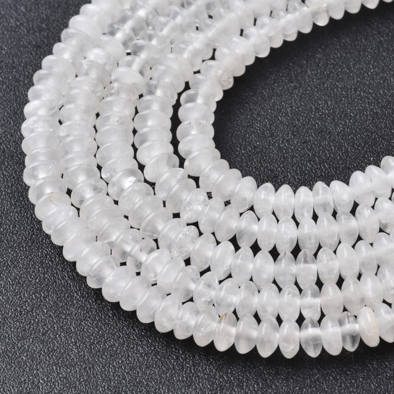 Clear Quartz Smooth Saucer Beads Strands, Approx 3x6mm, 38cm/strand