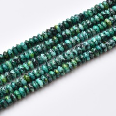 Faux African Turquoise Smooth Saucer Beads Strands, Approx 3x6mm, 38cm/strand