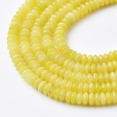 Lemon Jade Smooth Saucer Beads Strands, Approx 3x6mm, 38cm/strand