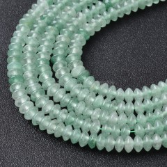 Green Aventurine Smooth Saucer Beads Strands, Approx 3x6mm, 38cm/strand