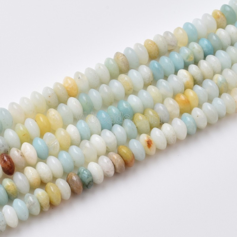 Chinese Amazonite Smooth Saucer Beads Strands, Approx 3x6mm, 38cm/strand