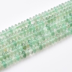 Green Strawberry Quartz Smooth Saucer Beads Strands, Approx 3x6mm, 38cm/strand