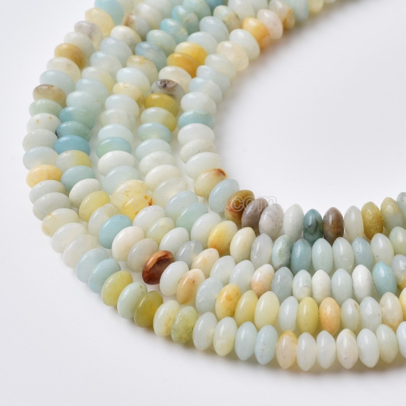 Chinese Amazonite Smooth Saucer Beads Strands, Approx 3x6mm, 38cm/strand