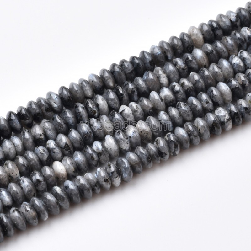 Larvikite Smooth Saucer Beads Strands, Approx 3x6mm, 38cm/strand