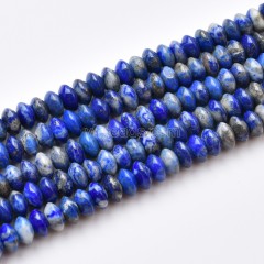 Natural Lapis Lazuli Smooth Saucer Beads Strands, Approx 3x6mm, 38cm/strand