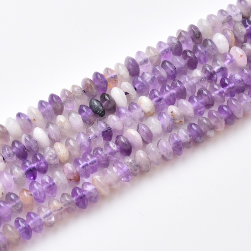 Amethyst Smooth Saucer Beads Strands, Approx 3x6mm, 38cm/strand