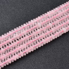 Rose Quartz Smooth Saucer Beads Strands, Approx 3x6mm, 38cm/strand