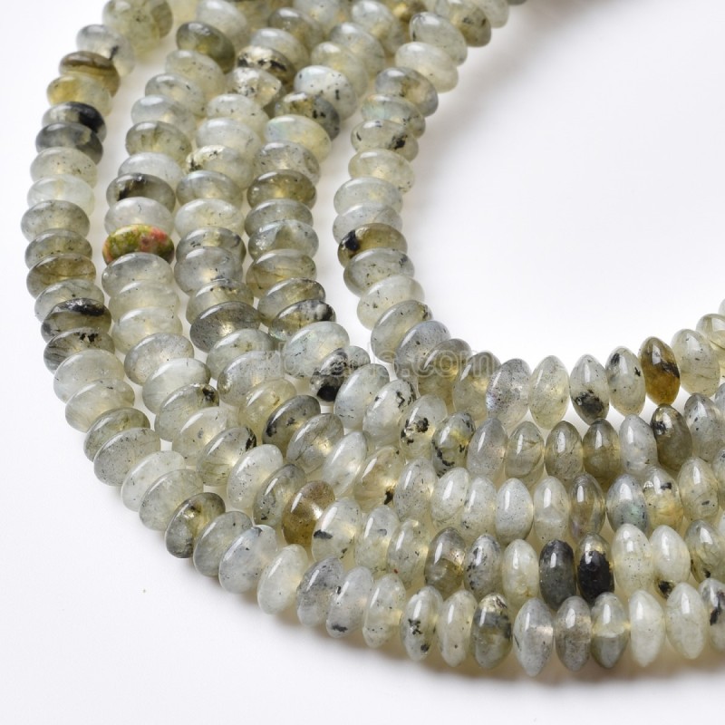 Labradorite Smooth Saucer Beads Strands, Approx 3x6mm, 38cm/strand