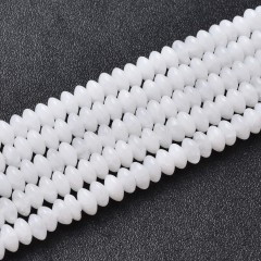 White Jade Smooth Saucer Beads Strands, Approx 3x6mm, 38cm/strand