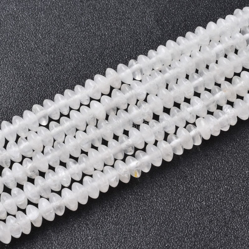 Clear Quartz Smooth Saucer Beads Strands, Approx 3x6mm, 38cm/strand