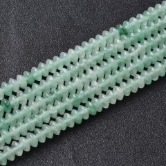Green Aventurine Smooth Saucer Beads Strands, Approx 3x6mm, 38cm/strand