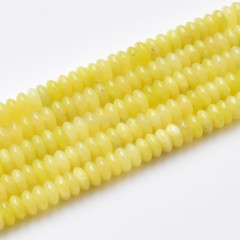 Lemon Jade Smooth Saucer Beads Strands, Approx 3x6mm, 38cm/strand
