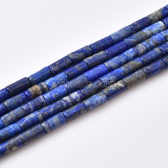 Lapis Lazuli Smooth Tube Cylinder Beads Strands, Approx 4x8mm, 38cm/strand