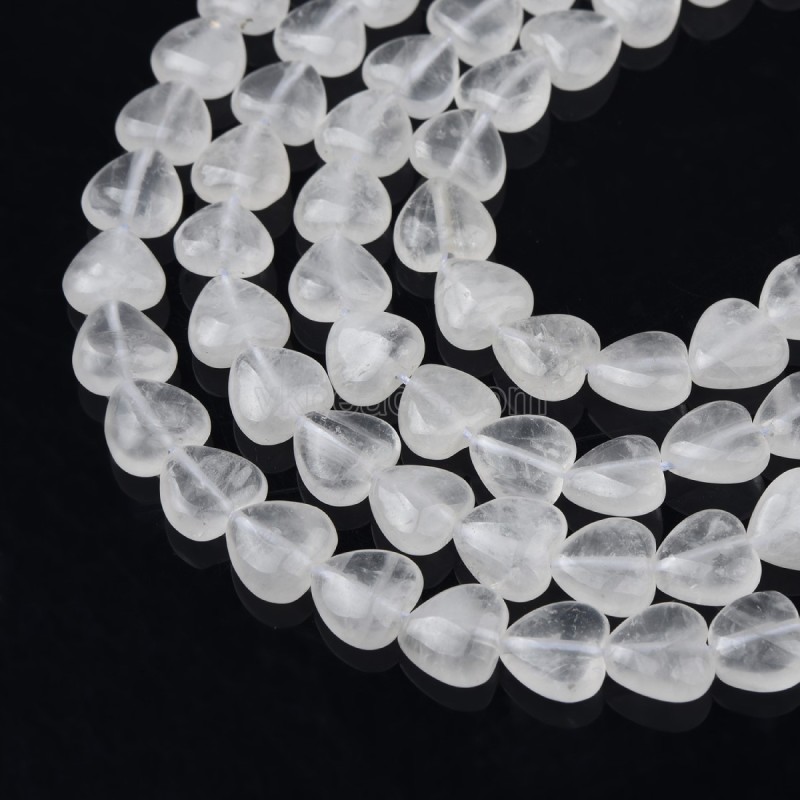 Clear Quartz Vertically Drilled Smooth Puffy Heart Beads Strands, Approx 10-12mm, 38cm/strand