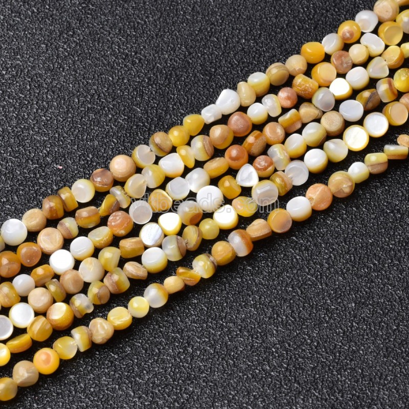 Golden Shell Nugget Beads Strands, Approx 3-3.5mm, 38cm/strand