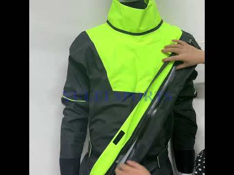 Yuelei Fluorescent Green with Black Dry Suit - Customizable Gore-Tex Model DM4