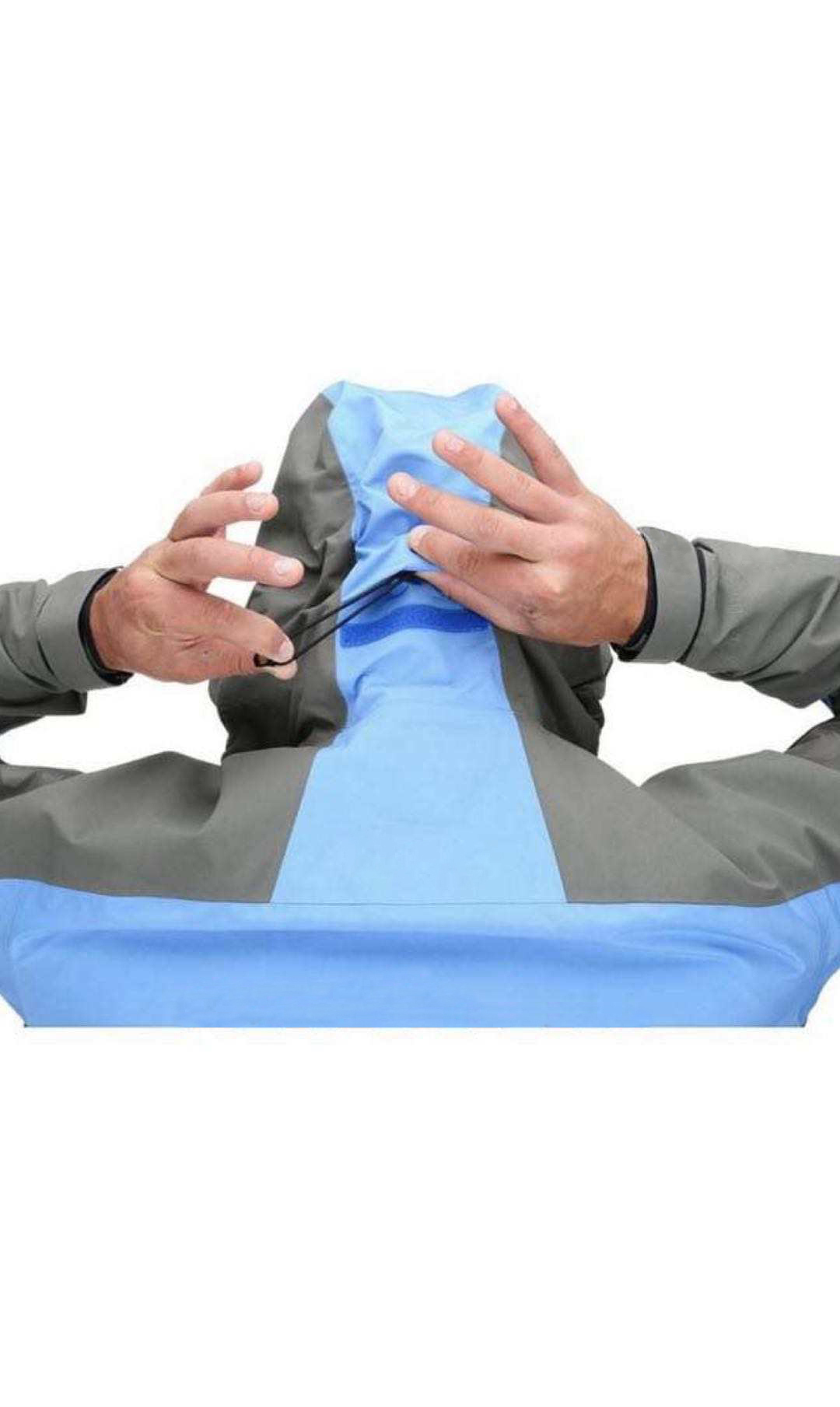 Veste de pluie Yuelei Fournisseur personnalisable Structure imperméable de niveau tempête Bleu-gris pour la randonnée