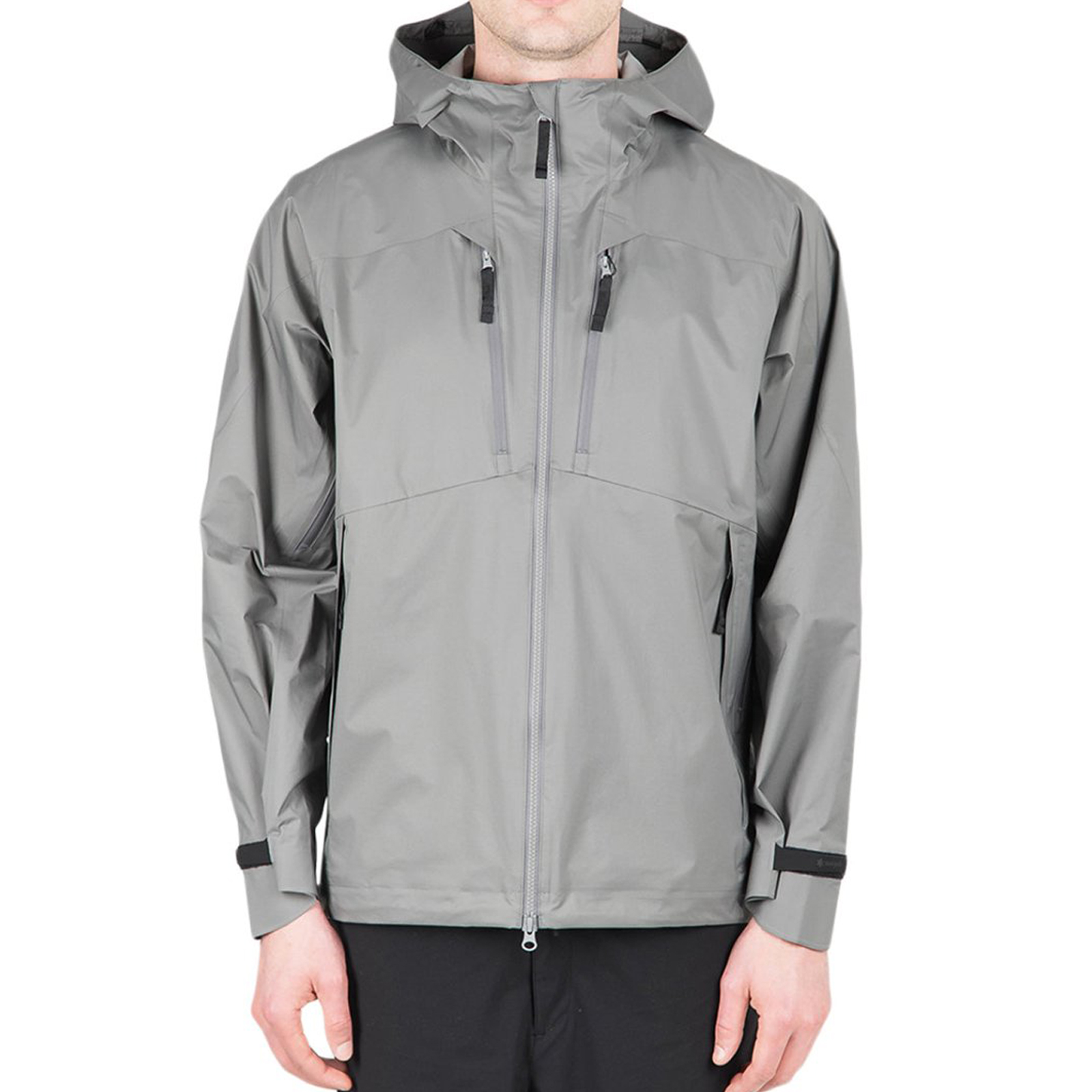 Light Gray Rain Jacket Suppliers Storm level Waterproof Structure