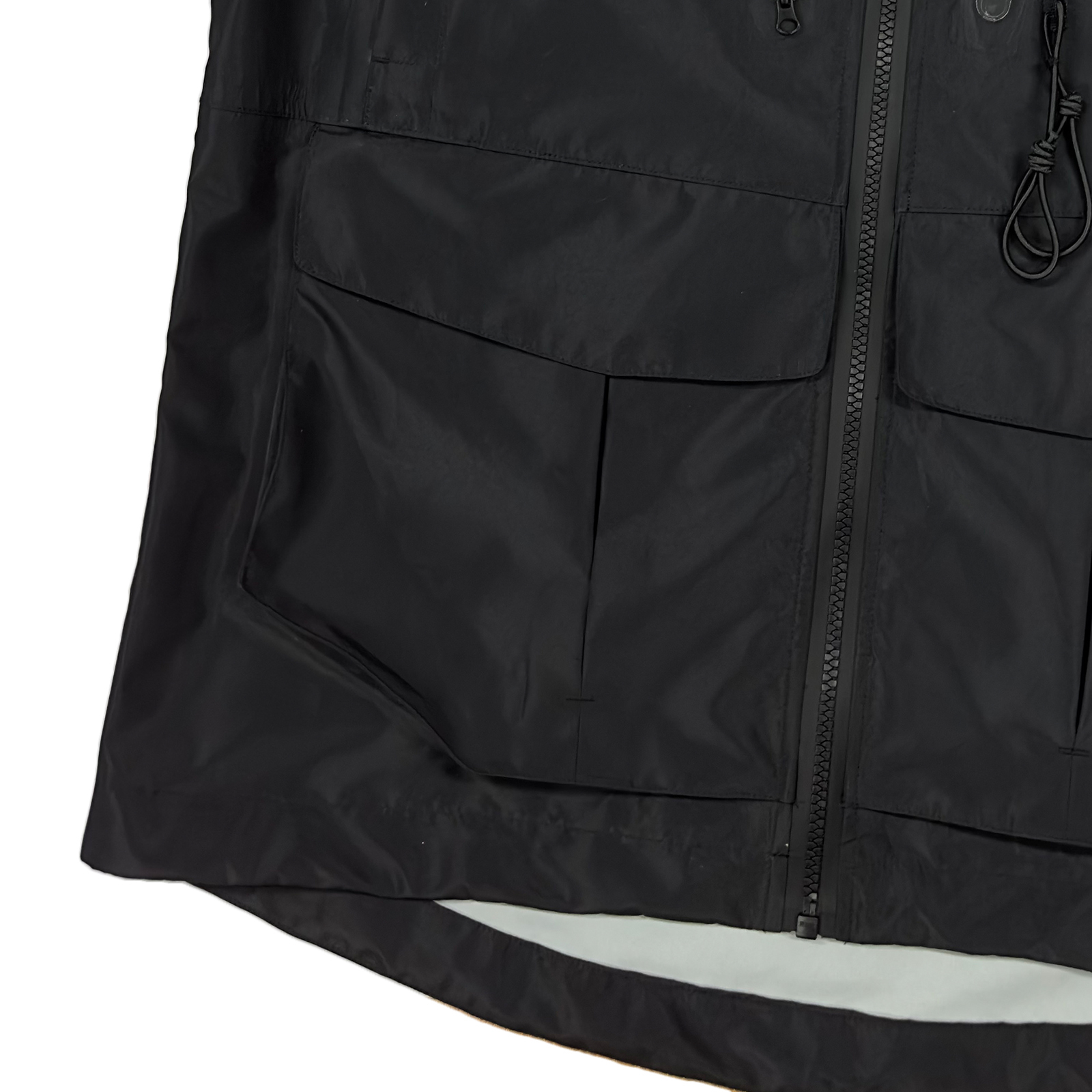 Black Waterproof Jacket With Attachment Loop By Yuelei Wholesale