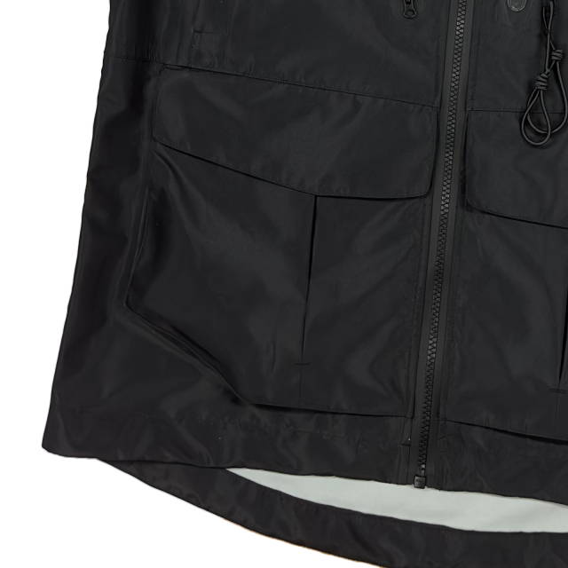 Black Waterproof Jacket With Attachment Loop By Yuelei Wholesale