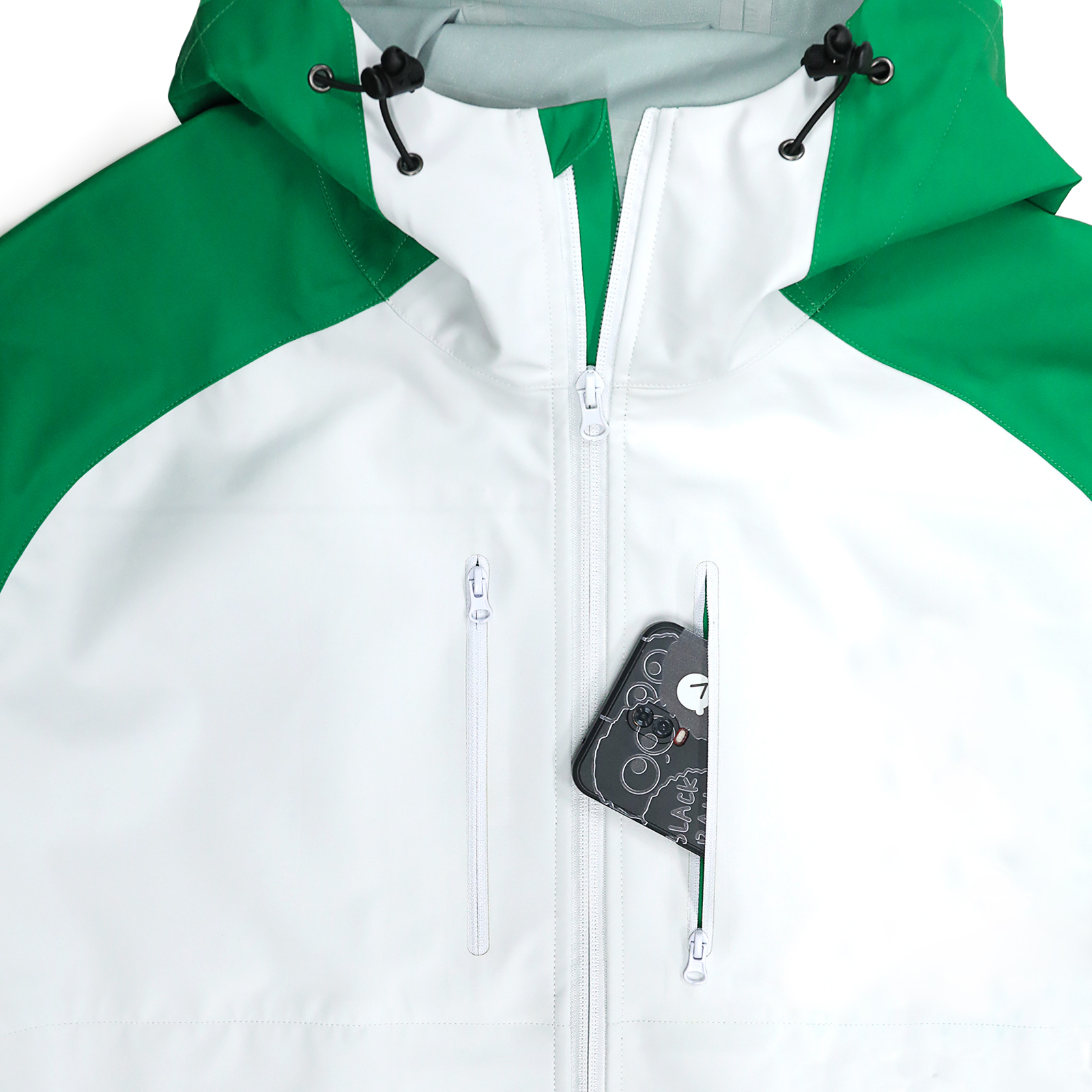 ODM Green and White Waterproof Sports Jacket By Yuelei Manufacture