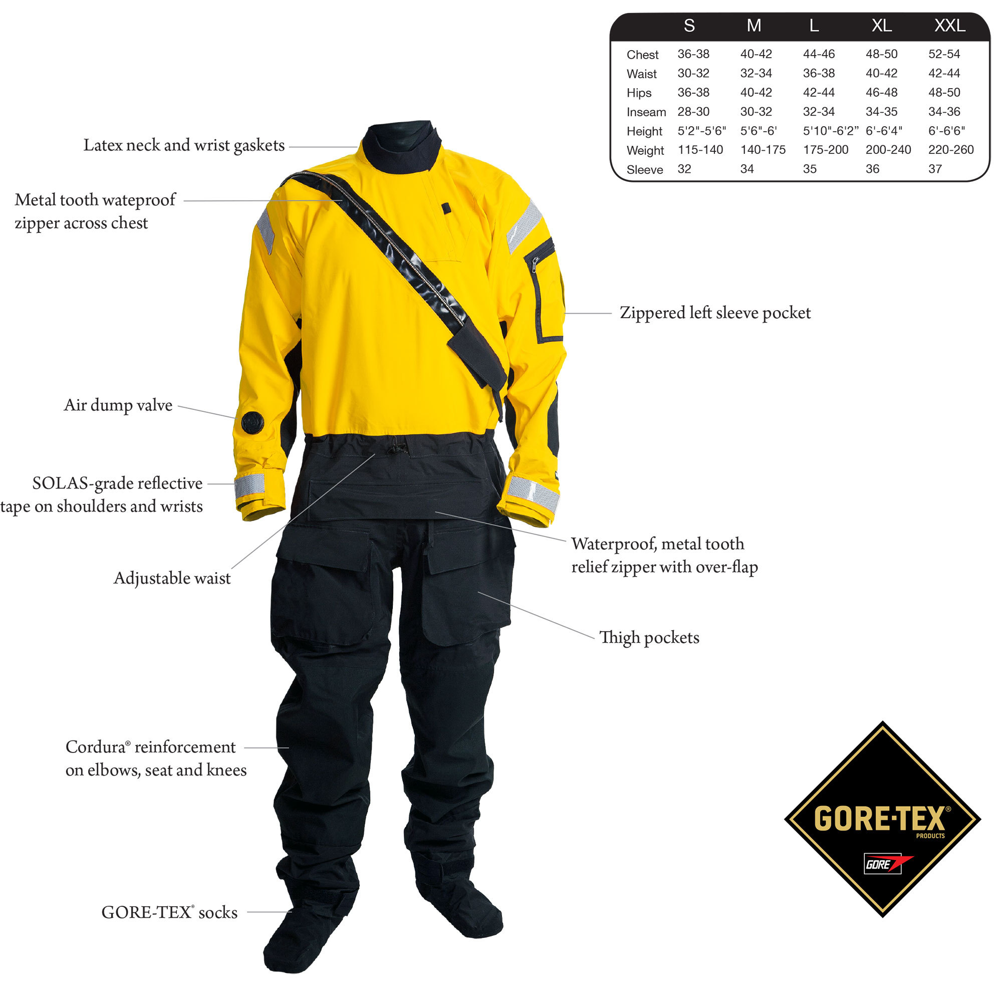 Combinaison étanche rétro pour homme Lkver DM-25 Groe-Tex Vente en gros